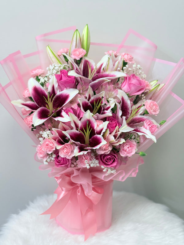 Thinking of You Pink Lilies Bouquet