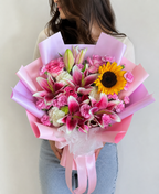 Pink Lily Sweetheart Bouquet