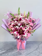 Pink Lilies For Her Birthday Bouquet