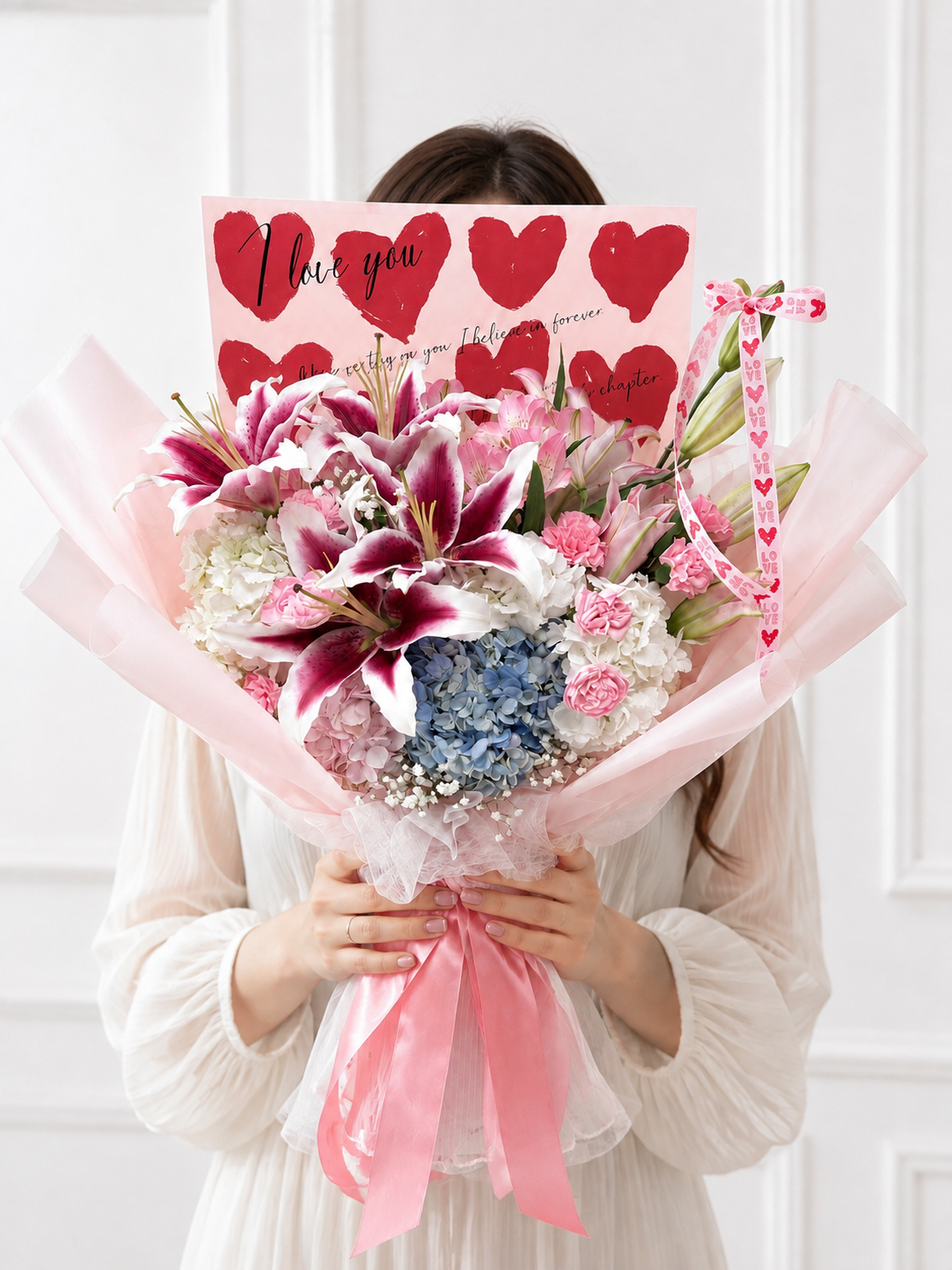 Romantic Hydrangea & Lily Bouquet